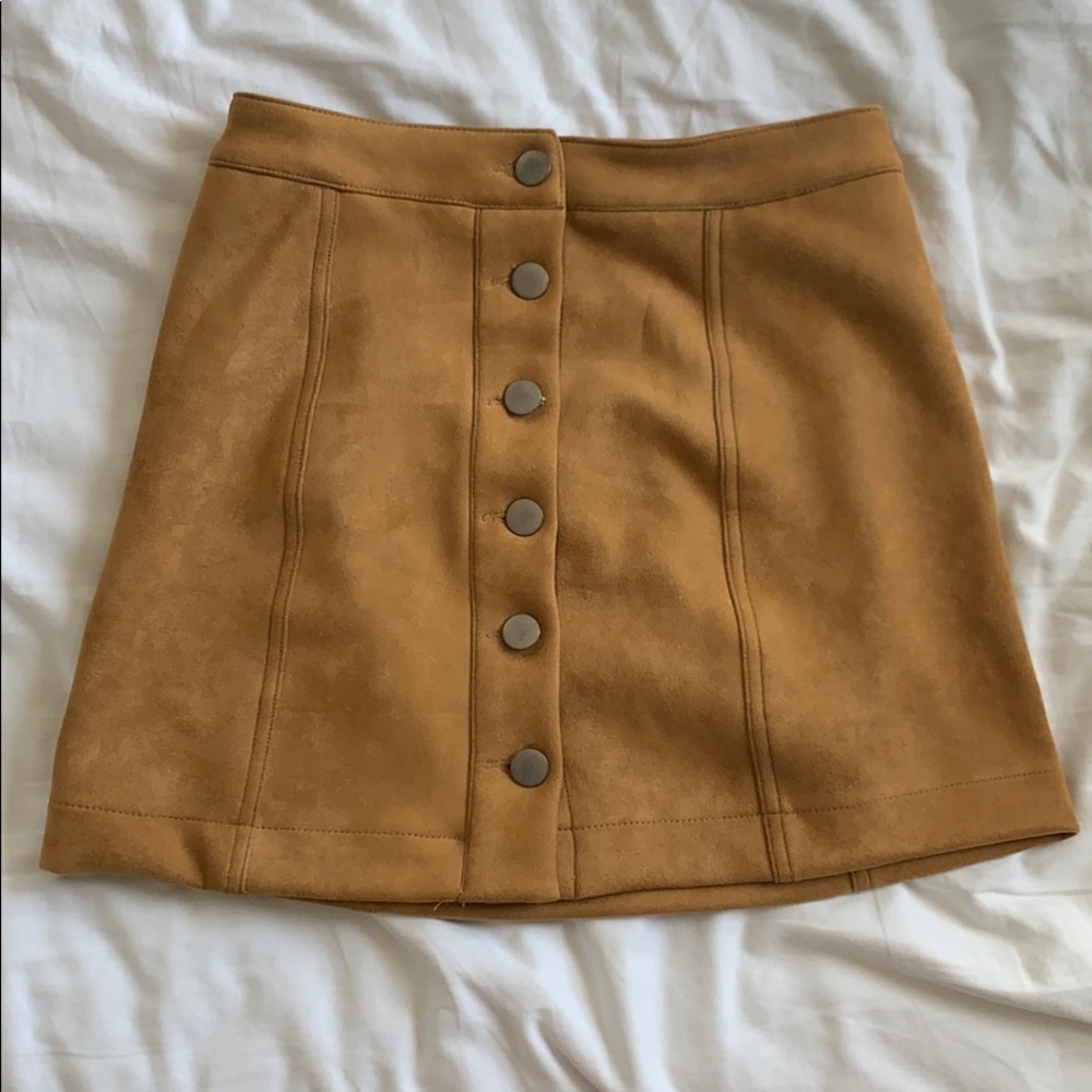 Forever 21 Suede Button Up Skirt
